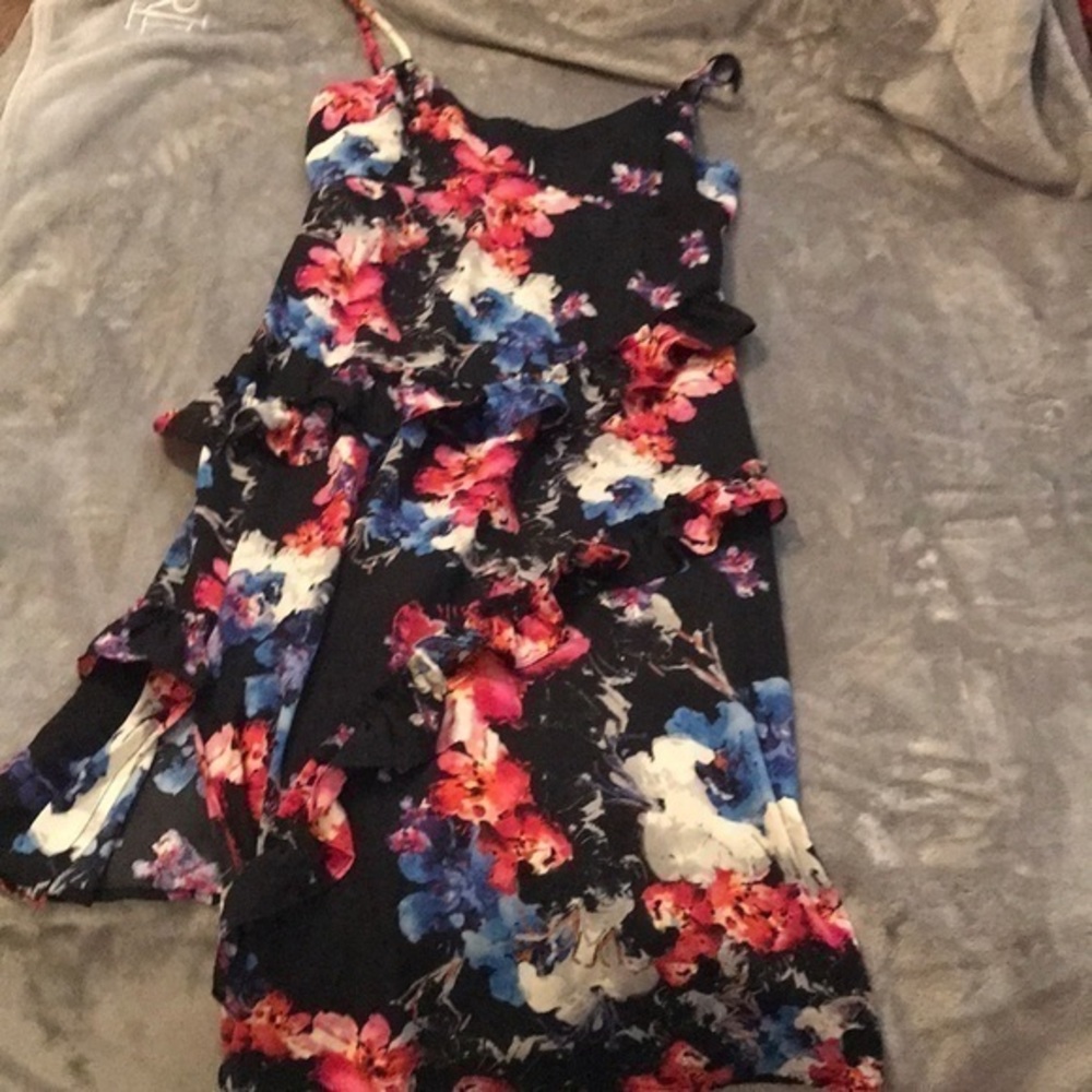 Marc Bouwer dress black floral print size small c62